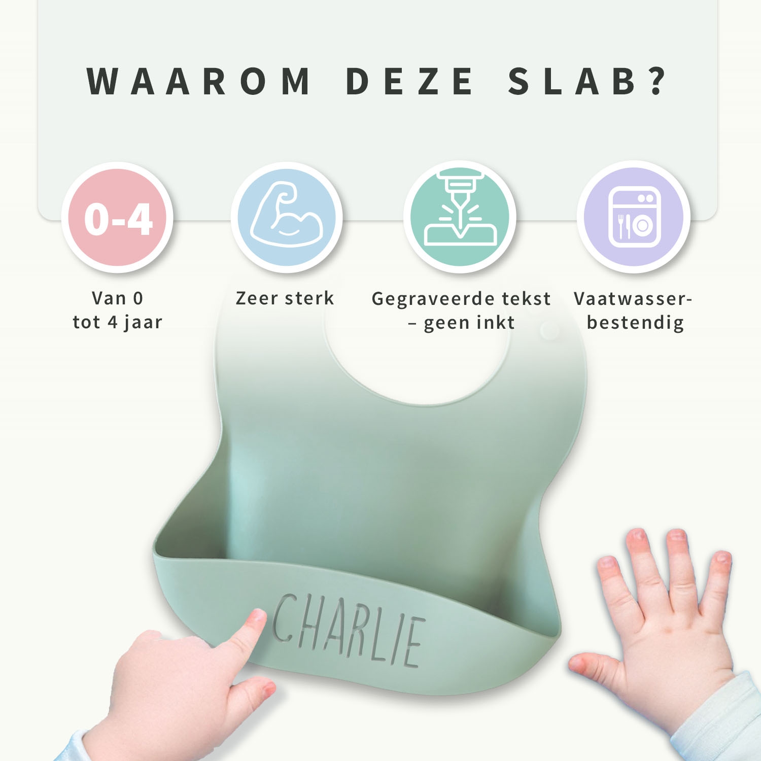 Siliconen Slabbetje met naam