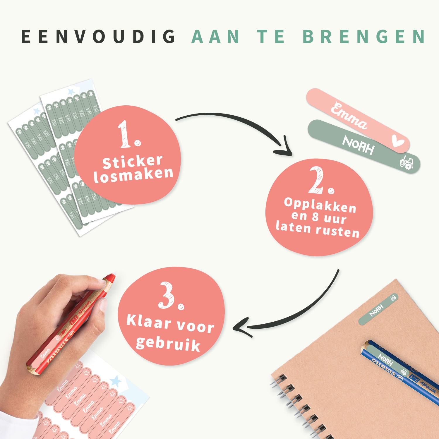 STABILO woody 3 in 1 met Mini labels – voor de klas en bso