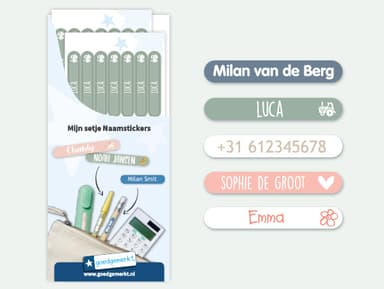 Mini Naamstickers - Eenkleurig