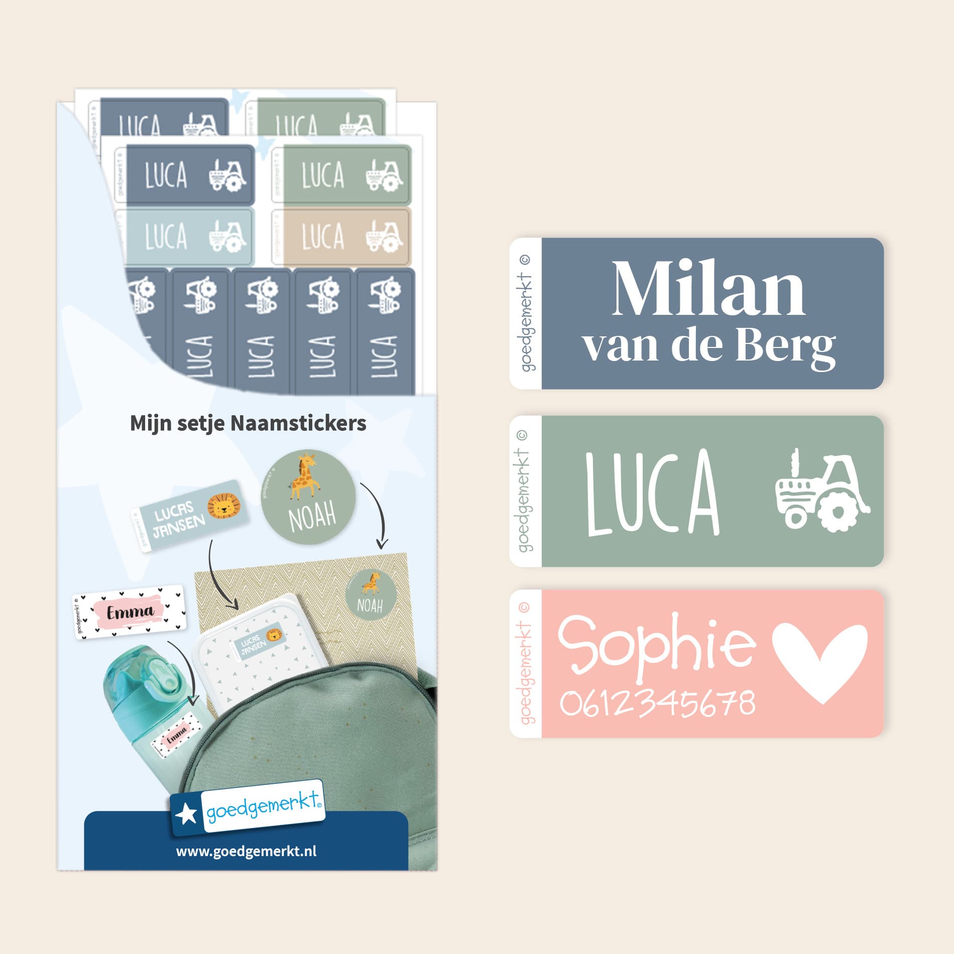 Kleine labels – met naam of tekst