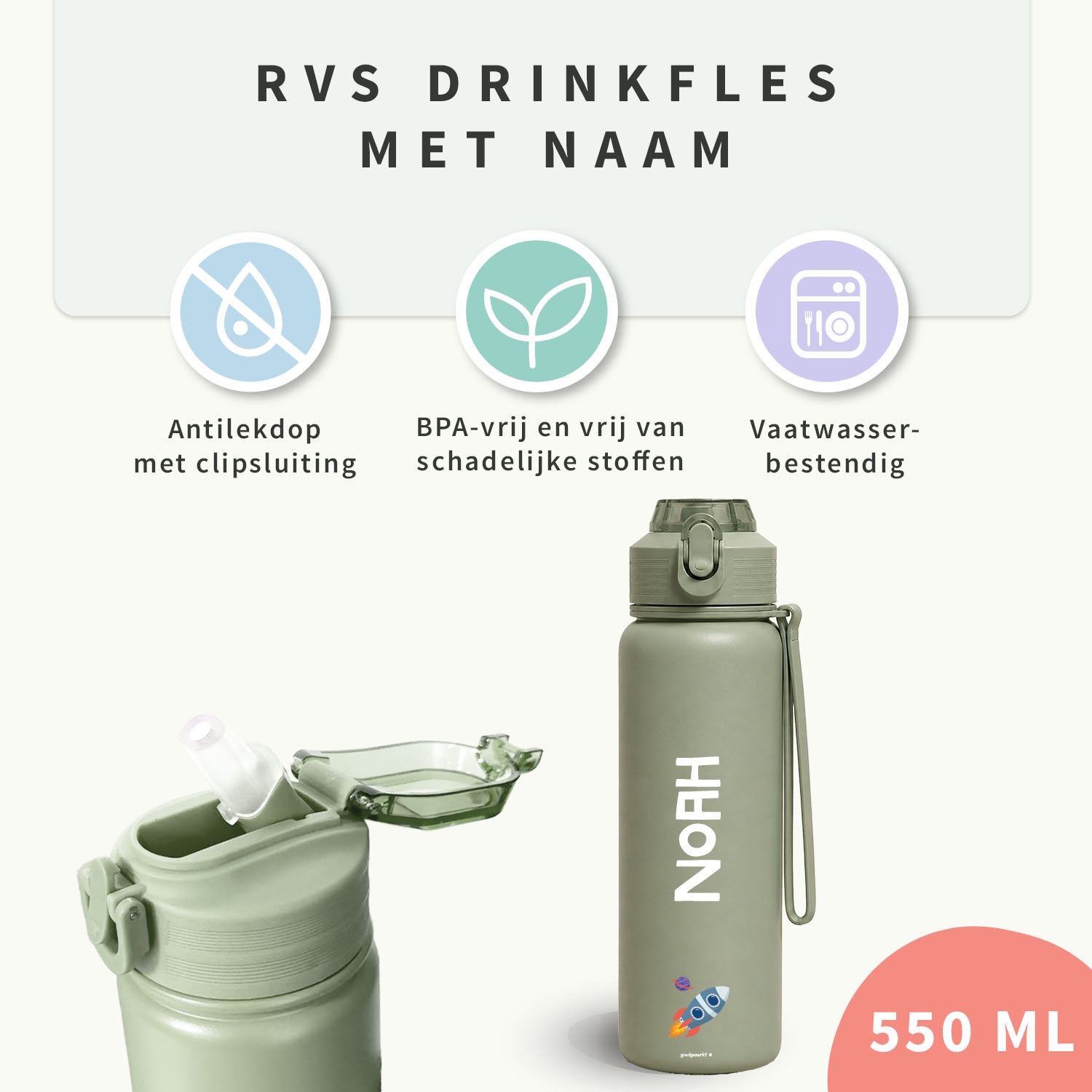 RVS-drinkfles met naam – als personeelscadeau en relatiegeschenk