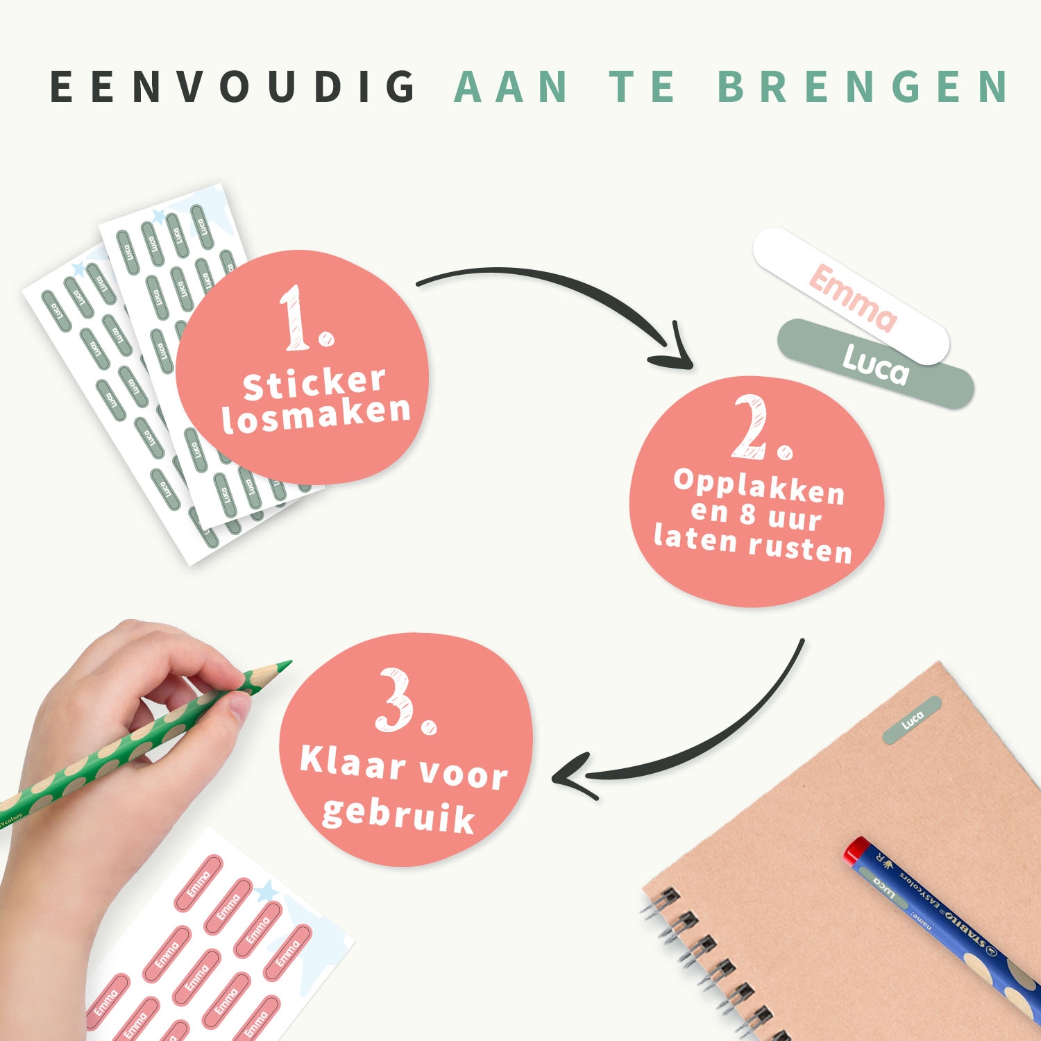 STABILO EASYcolors (6 stuks) met Mini XS-labels – voor de klas