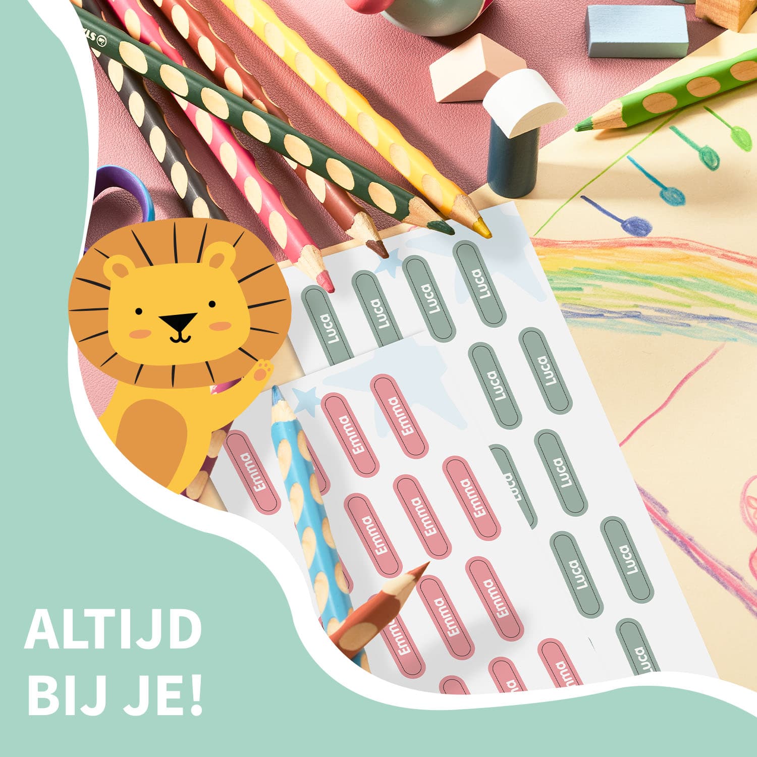 STABILO EASYcolors (6 stuks) met Mini XS-labels – voor de klas