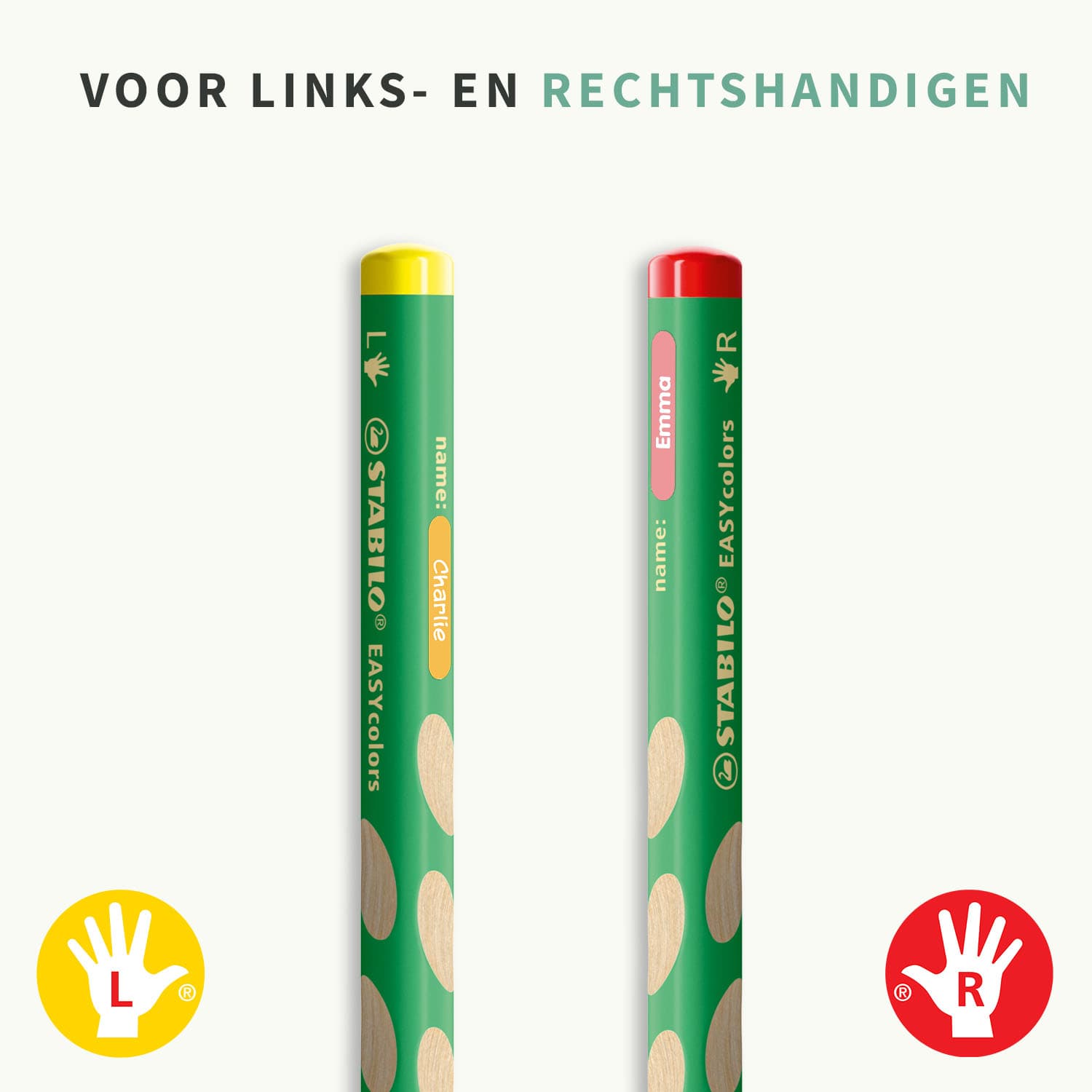 STABILO EASYcolors (6 stuks) met Mini XS-labels – voor de klas